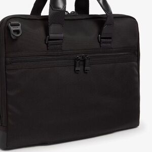 Tumi Black Nylon Laptop Briefcase with Front Zip Pocket